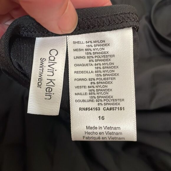 Calvin Klein High-Neck One-Piece Swimsuit Black size 16 NWT - Picture 6 of 7